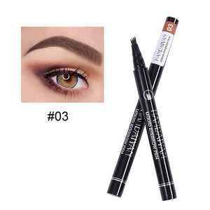 5 Color Microblading Eyebrow Pencil Waterproof Fork Tip Tattoo Pen Tinted Fine Sketch Eye Brow Pencils Long Lasting Eyebrows