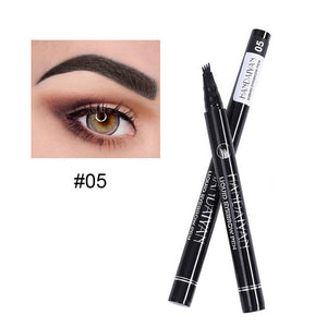 5 Color Microblading Eyebrow Pencil Waterproof Fork Tip Tattoo Pen Tinted Fine Sketch Eye Brow Pencils Long Lasting Eyebrows